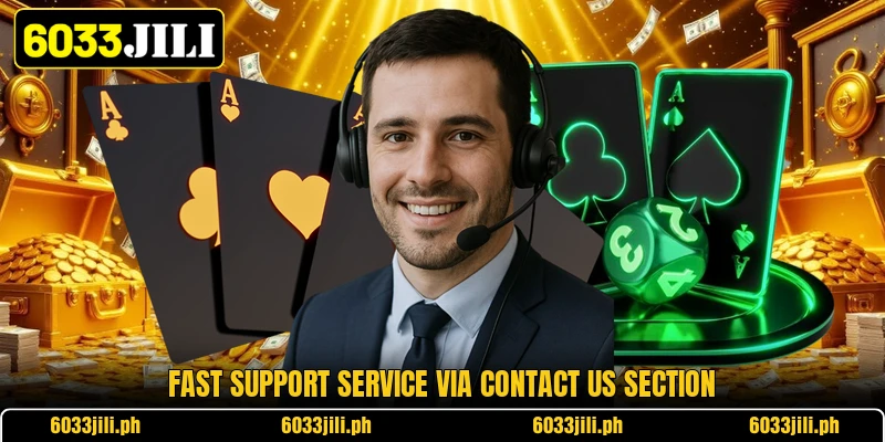 Fast support service via contact us section
